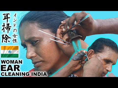 【女性耳かき】インド路上耳そうじ Ear Cleaning India ASMR