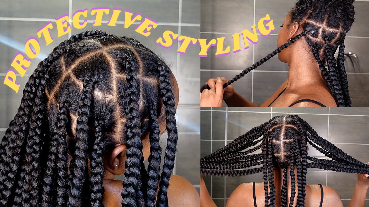 LARGE KNOTLESS BRAIDS FOR THE WIN $13 Easy Protective Style Install ...