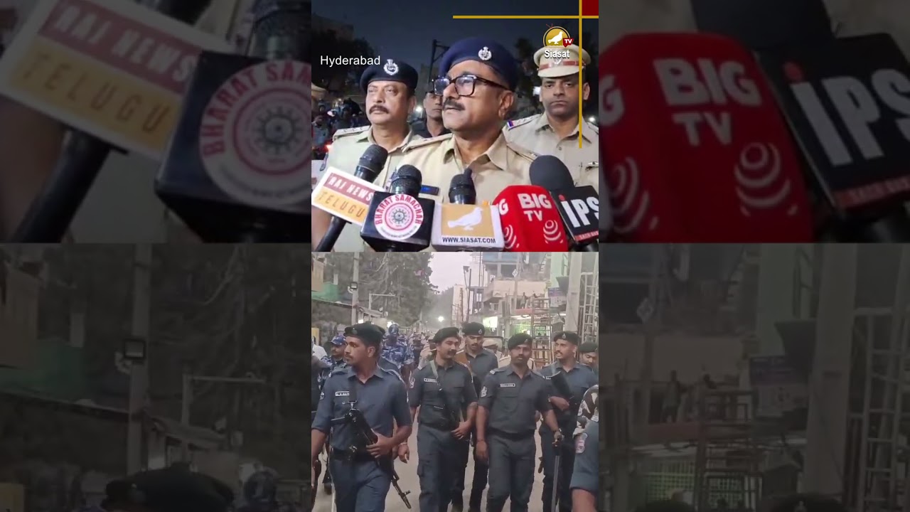 Flag March by Hyderabad Police and Armed Forces in Sensitive Areas of Old City under Kamatipura PS