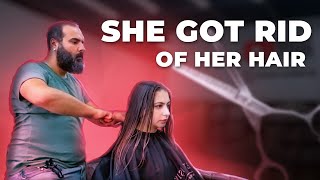 EVERYONE WAS SHOCKED!  Unique Long to Short Haircut | HAIR ASMR CEYHUN