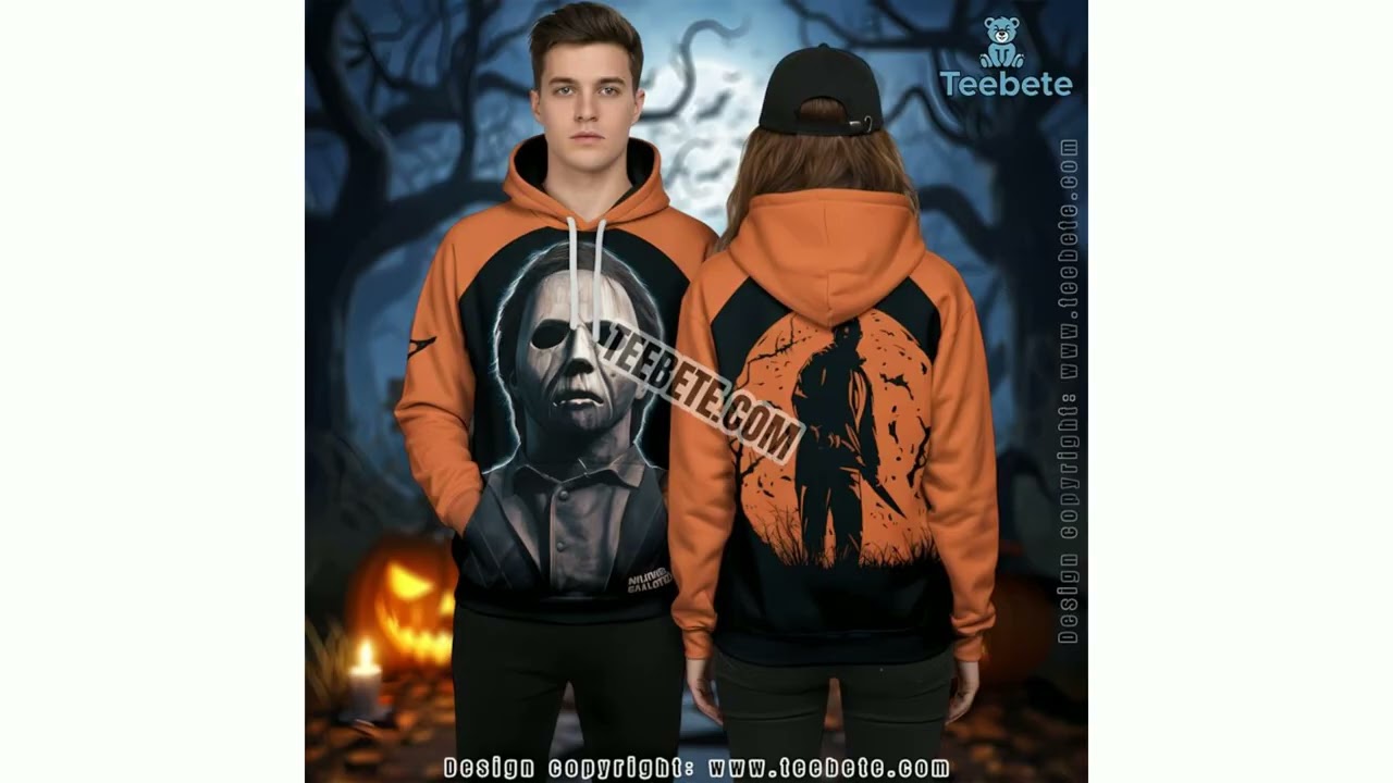 Michael Myers Halloween Classic Orange 3D Hoodie Jacket