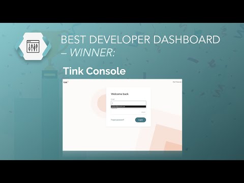 Devportal Awards 2021 | Best Developer Dashboard | Tink Console