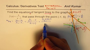 IMPORTANT Calculus Test Equation of tangent lines to the curve from External Point