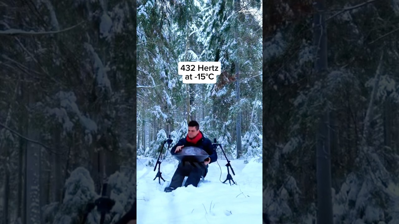 I performed in a snow-covered forest at -15°C. 🥶🎶 @LombardoHandpanLorisLombardo #handpan #hang