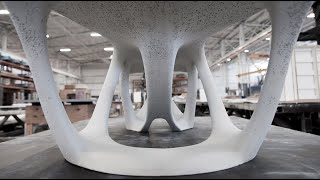 Slicelab 3D Printed Concrete Table - Delicate Density