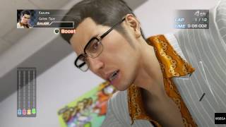 YAKUZA 0 -Kiryu Losing at Toy car racing while wearing Glasses