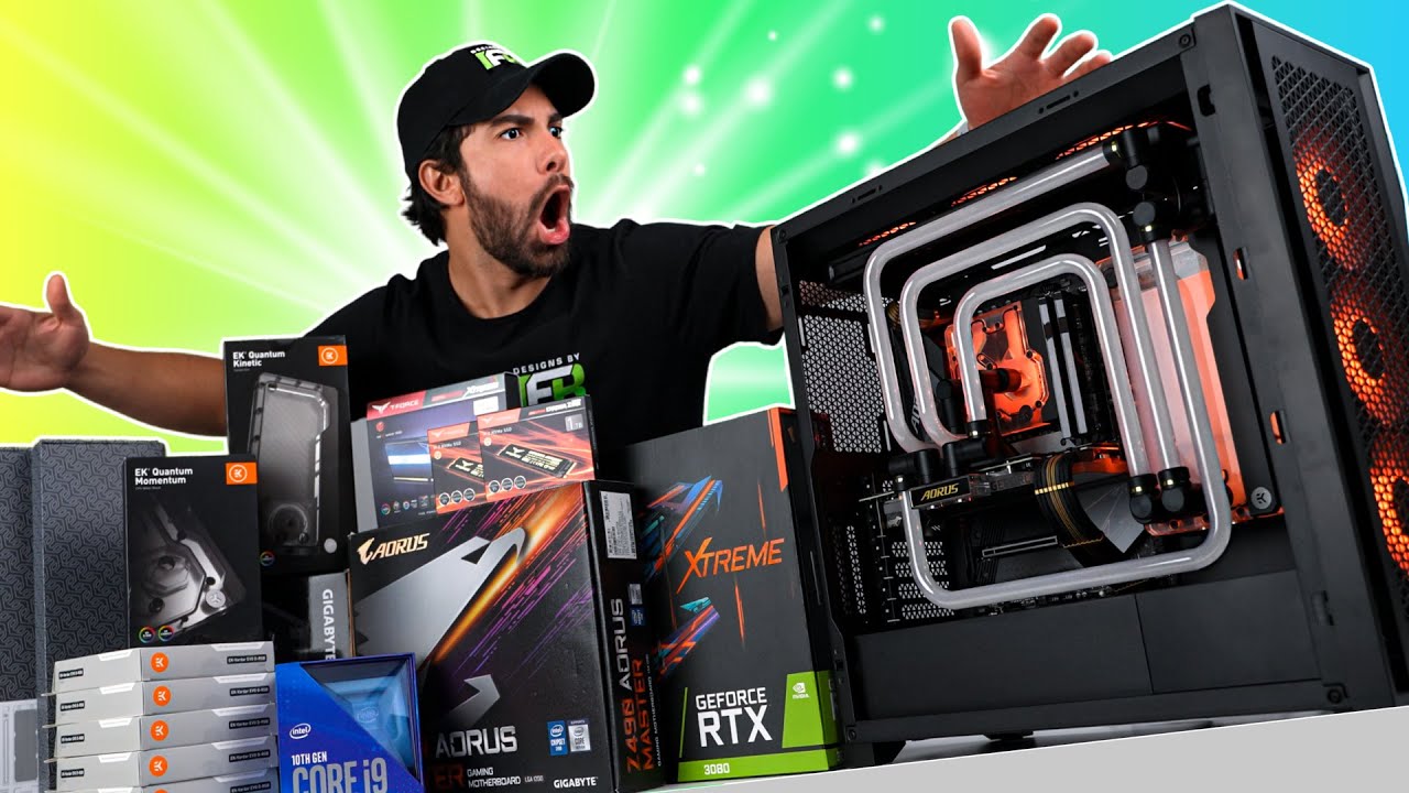 $6000 EPIC Corsair 5000D RTX 3080 + i9 Water Cooled PC Build - YouTube