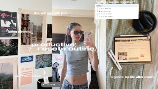 PRODUCTIVE RESET ROUTINE ౨ৎ🌷⟡ selfcare & skincare, haul, goal setting, spring cleaning, motivational