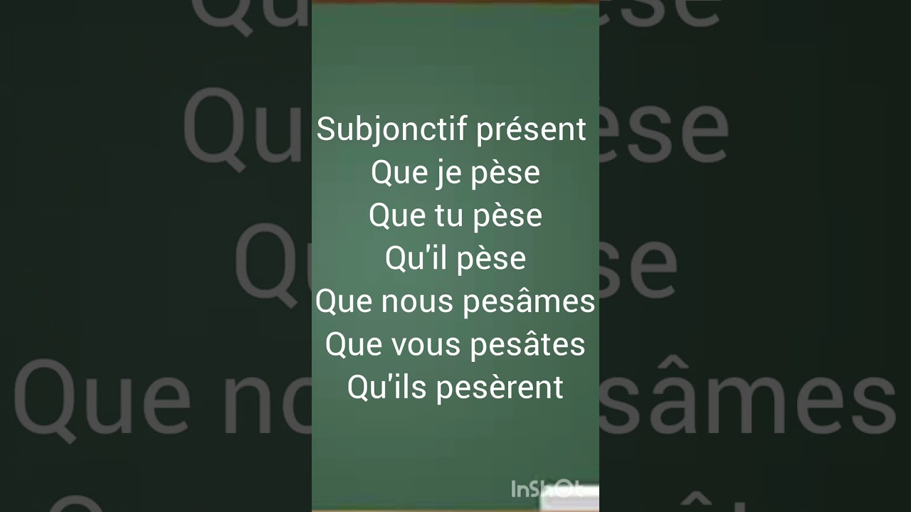 Verbe peser: Conjugaison 