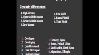 World Geography - Economic Geography - Economic Development