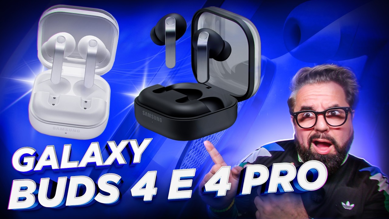 Galaxy Buds 4 e 4 Pro: design elegante e controle por gestos com a cabeça!