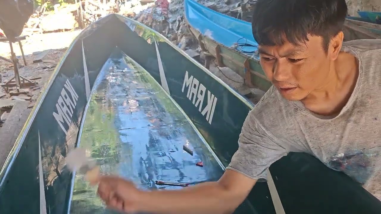 Cara membuat perahu fiber dengan bahan fiber#fiberglass 