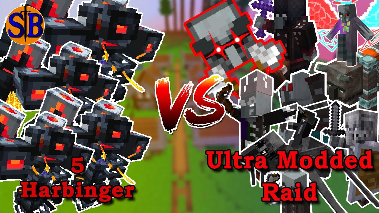 Can 5 Harbingers defeat the Ultra Modded Raid 1.19 | Minecraft Mob ...