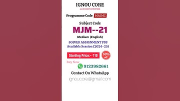 MJM 21 Solved Assignment PDF 2024-25 in English, MAJMC program MJM-21 Solved assignments
