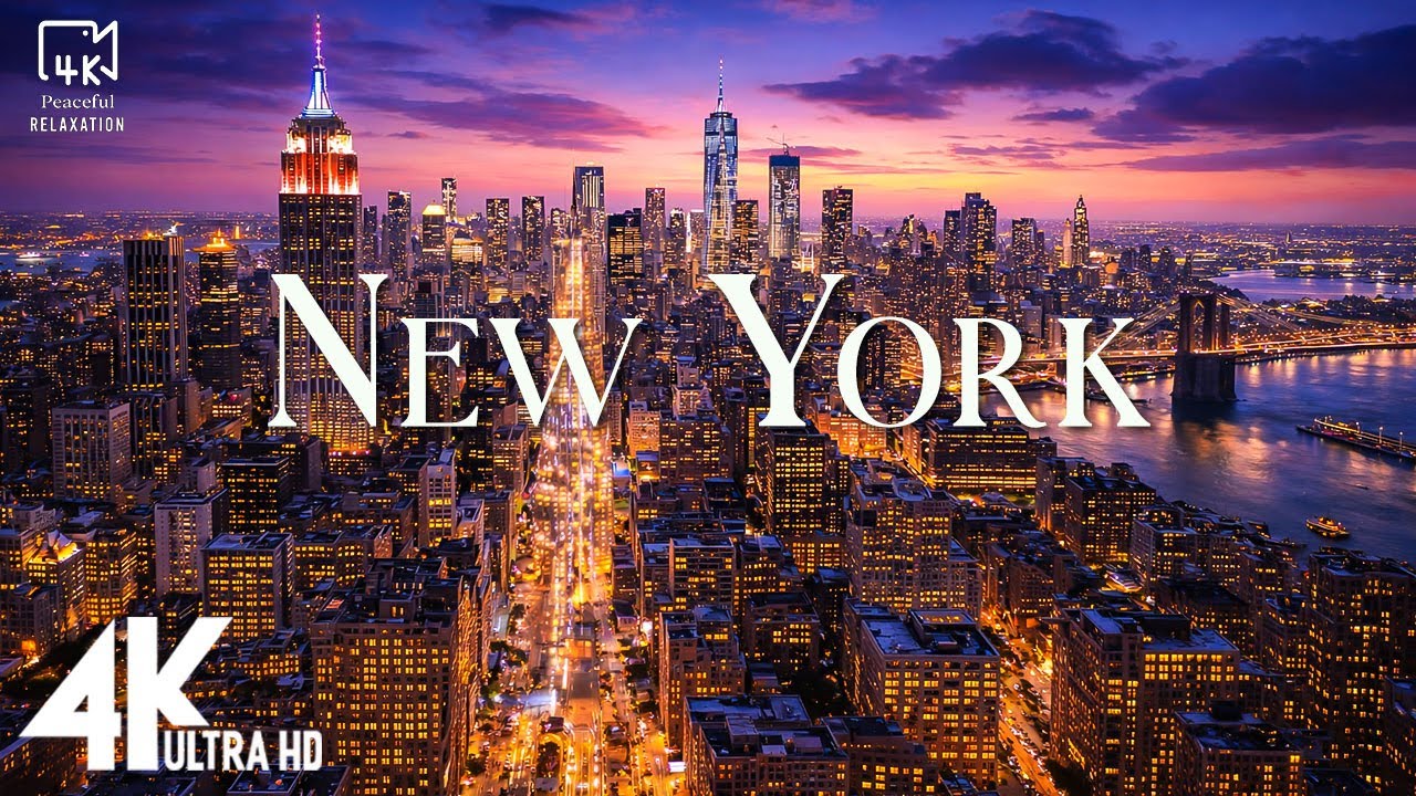 New York City 4K 🗽 Stunning Night Skyline of the City That Never Sleeps