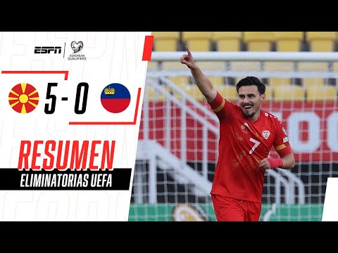 LOS LINCES Y UNA CLASE DE FÚTBOL EN SU CASA | Macedonia del Norte 5-0 Liechtenstein | RESUMEN