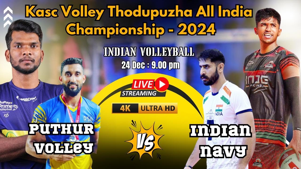 Indian Navy Vs Puthur Volley | HD Live Indian Volleyball | Kasc Volley Thodupuzha - 2024