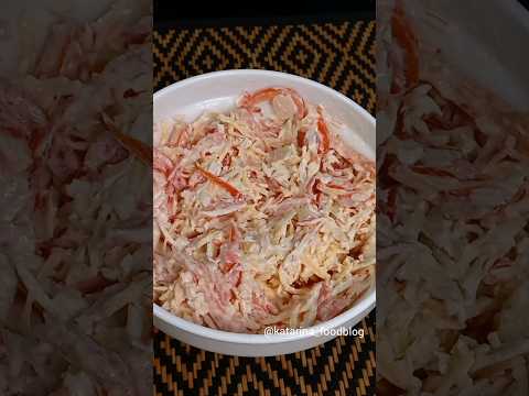 Салат Красное море. Обалденный крабовый салат за 5 минут.