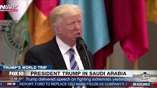 HISTORIC: President Trump Visits Saudi Arabia on First International Trump, Gives Speech (FNN)
