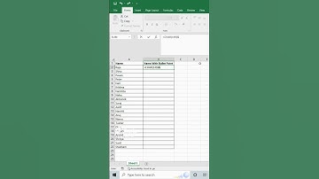 How to Put Bullet Points In MS Excel #shorts #excel #bulletpoints