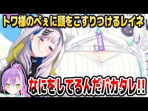 【オフコラボ】トワ様のぺぇに頭をこすりつけてご満悦のレイネ【ホロライブID切り抜き/常闇トワ/パヴォリア・レイネ/日本語翻訳】