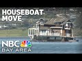 Two-story houseboat moved from Redwood City to Sausalito