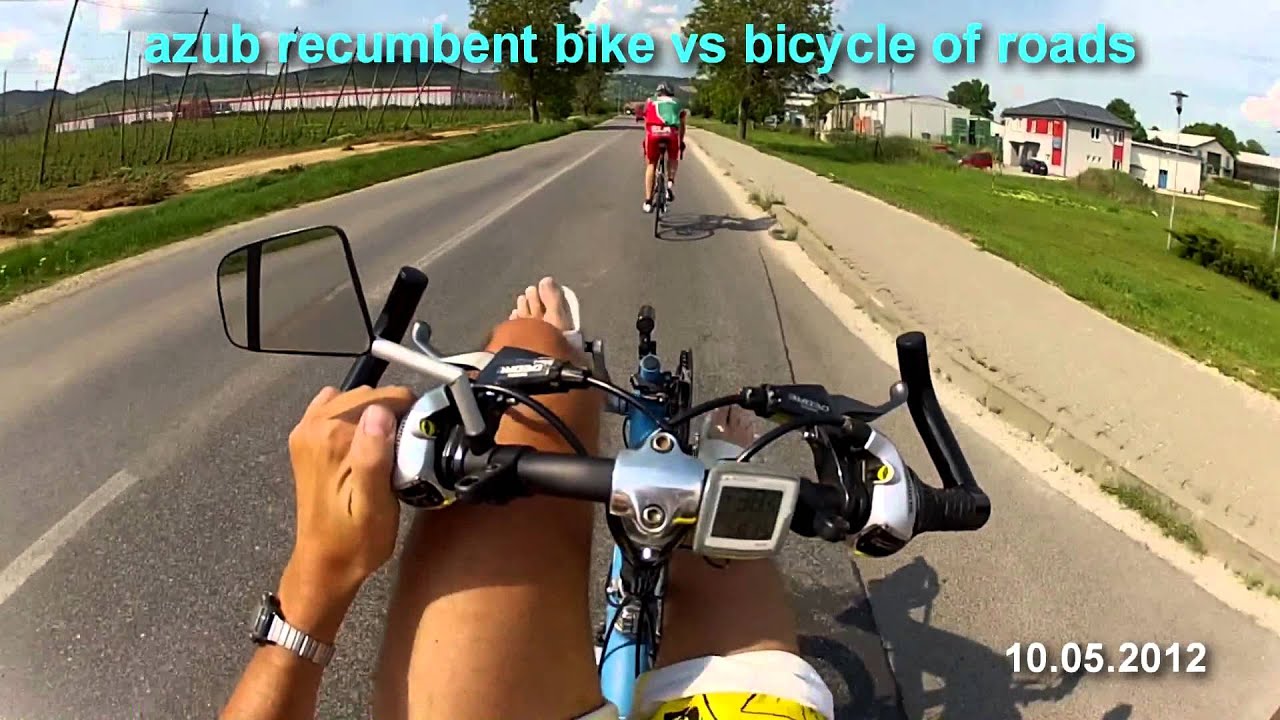 Azub recumbent vs road bicycle - YouTube