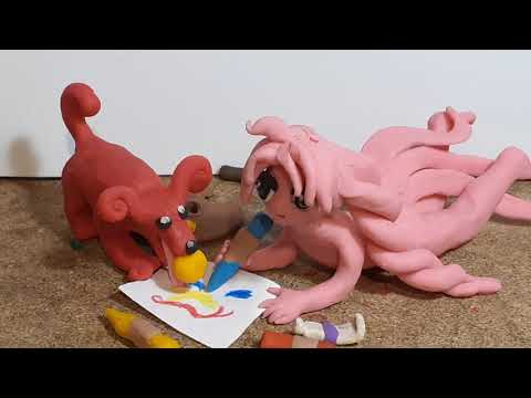 Pinku and the picture, clay animation play doh