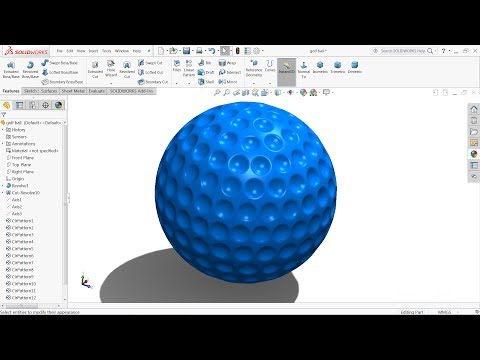 Solidworks tutorial | Golf Ball in Solidworks