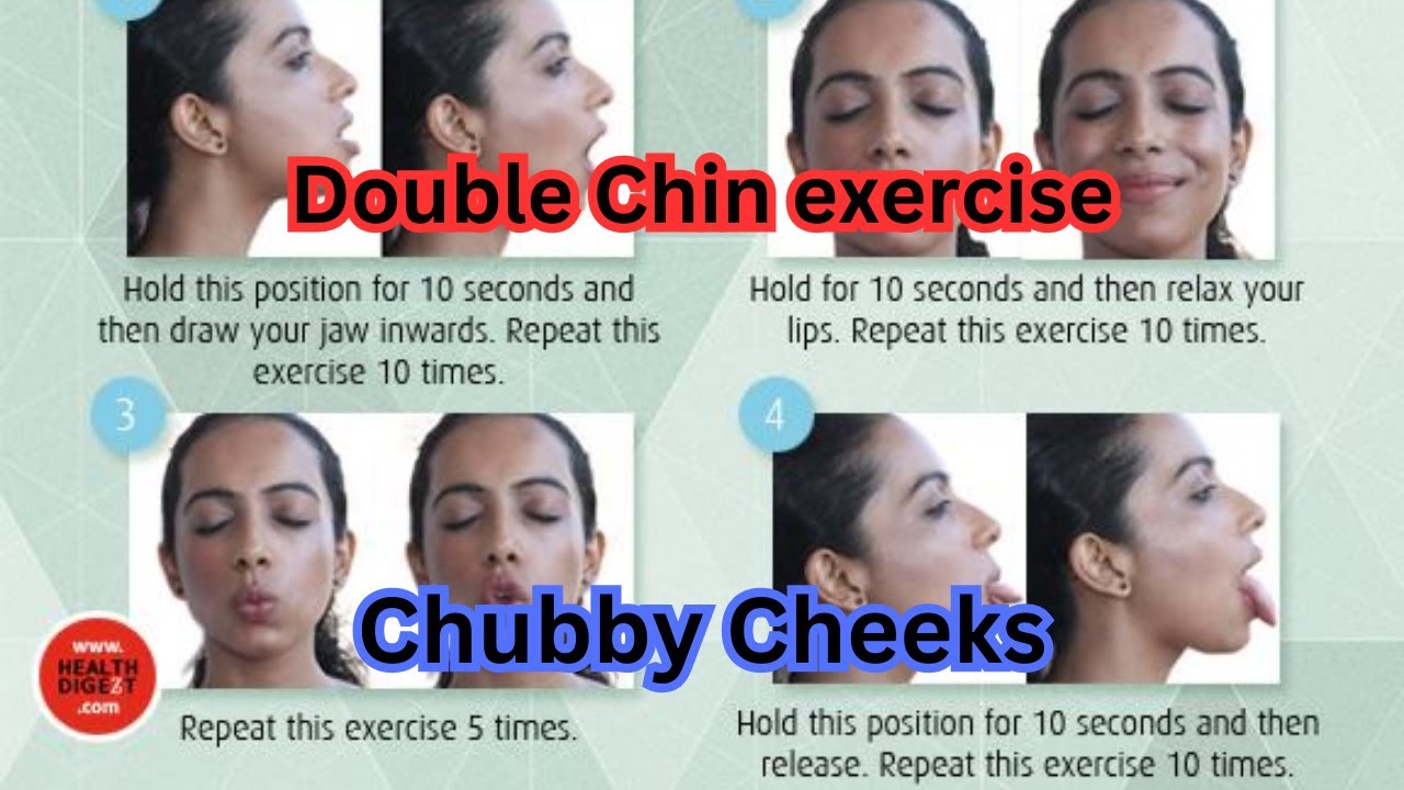 Reduce Face Fat , Double Chin Exercise, Chubby Cheeks Hindi - YouTube