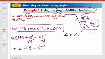 1-3 Measuring and Constructing Angles Part II