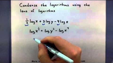 Pre-Calculus - How to condense logarithms using the laws of logarithms