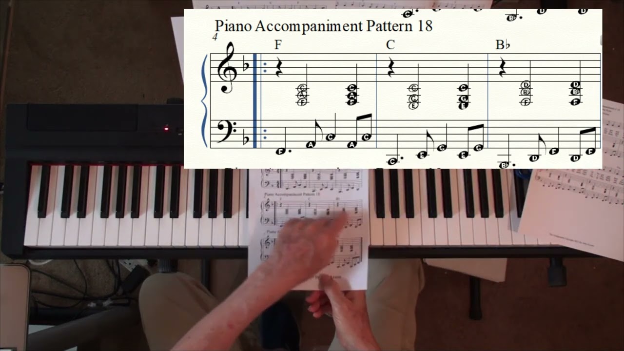 Piano Accompaniment Pattern 18 -- FREE Sheet Music With LETTER NOTES