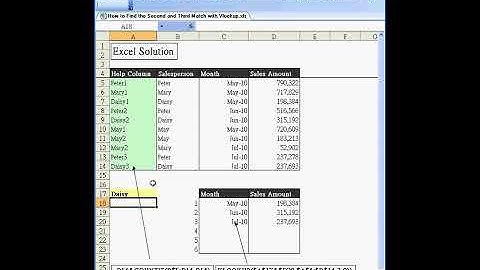 Excel Solution - How to Find the Second and Third Match record with Vlookup