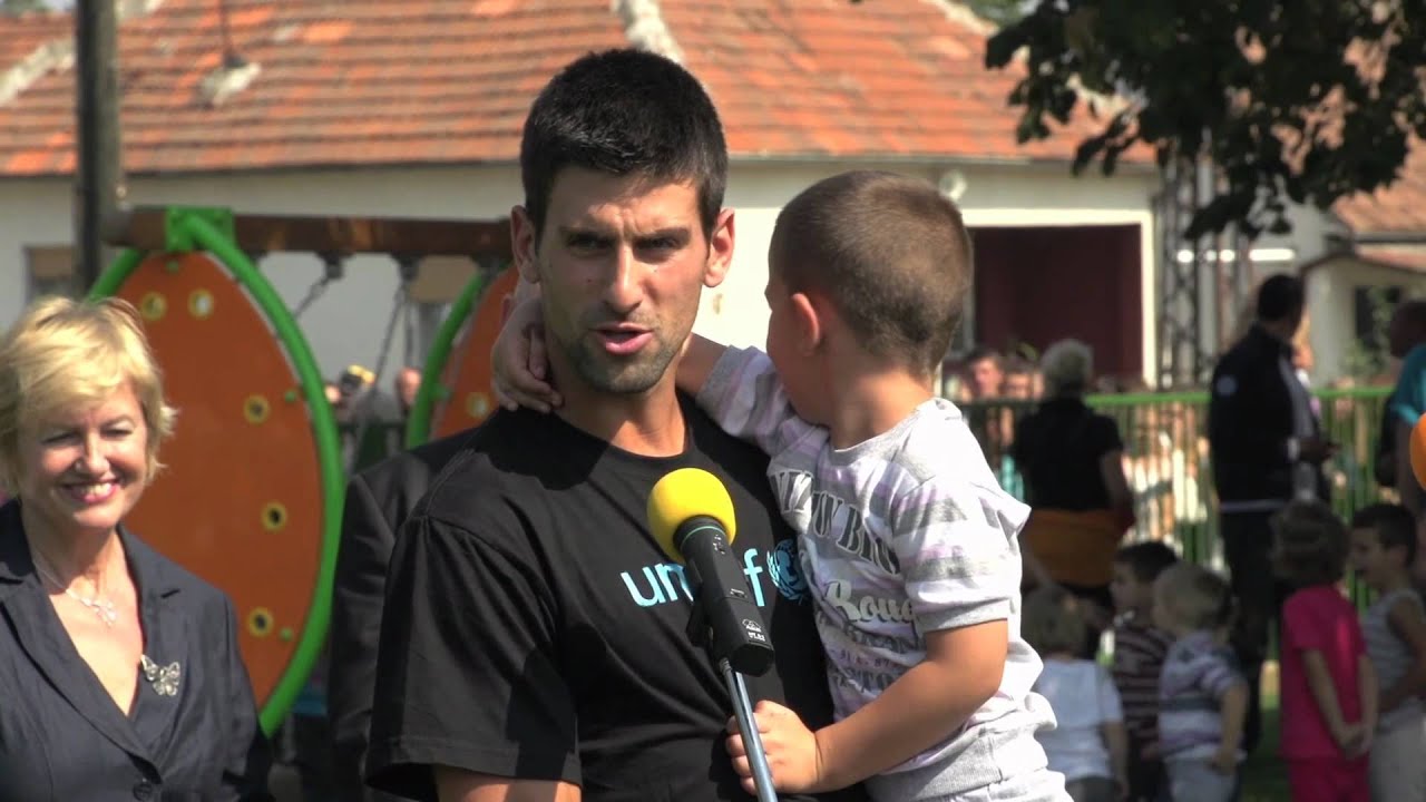 Tennis champion Novak Djokovic visits kindergarten in ...