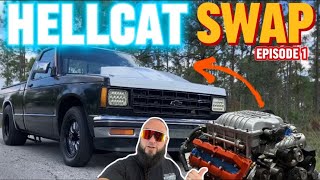 HELLCAT ENGINE SWAP IN A CHEVY S10 (FIRST EVER) EPISODE 1 #hellcat #dodge #swap