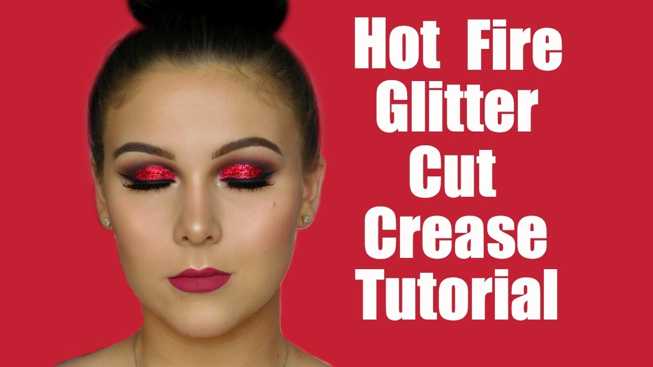 Hot Fire Red Glitter Makeup Tutorial YouTube
