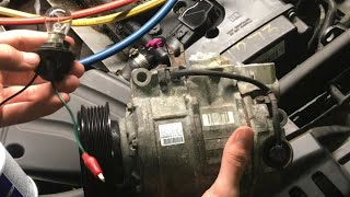 TESTING n280 AC variable displacement compressor regulator with a “test light” (volkswagen audi)