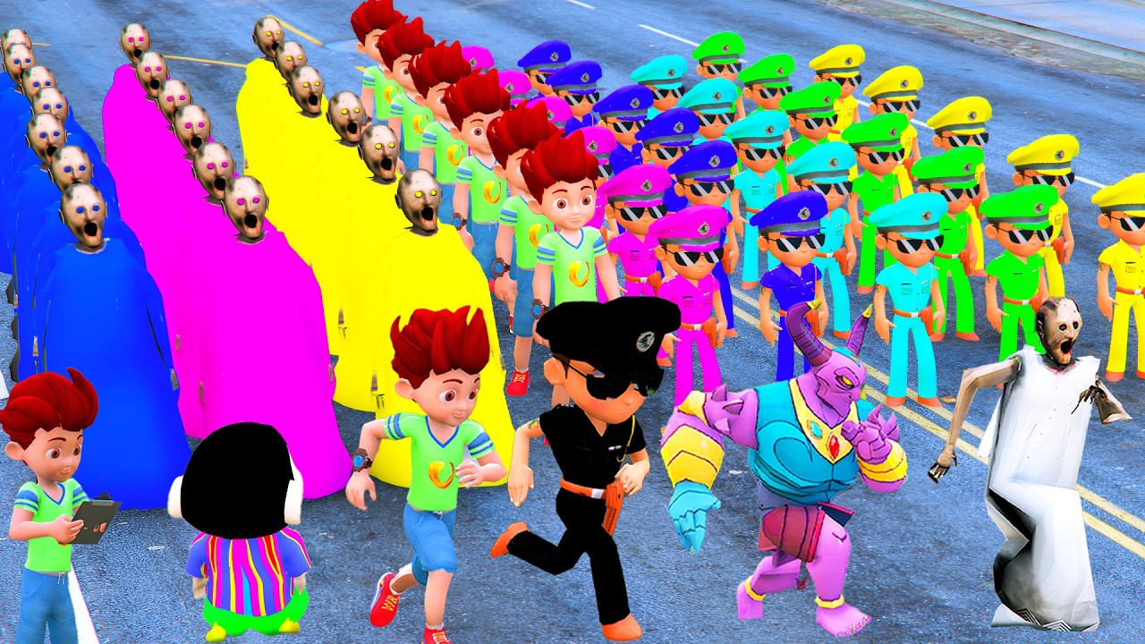 😎👿 1000 Little Singham Pe Granny Ne Kiya Jadui Action, Run Little Singham 🤣 in GTA 5 GTA5 Gameplay