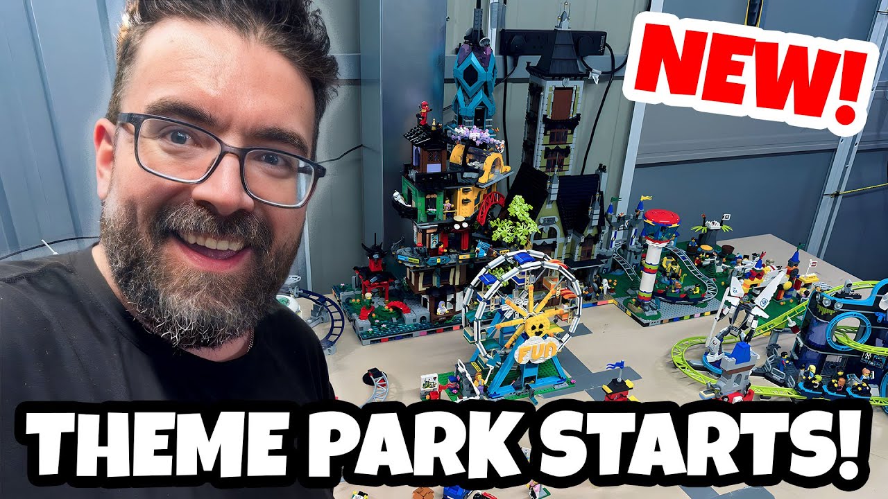 We’re Building a LEGO Theme Park! First Rides Go In! - YouTube