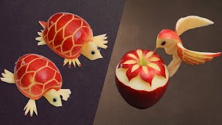 Apples Cutting Garnish  Beautiful Fruit Decor Ideas