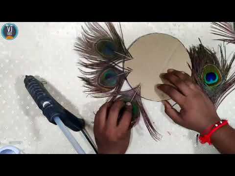 Peacock feather wall hanging craft / diy peacock craft / room decor ideas