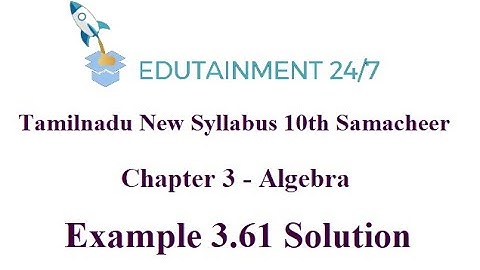 10th std Maths|Example 3.61|Matrices|Algebra|TN Samacheer Syllabus 2020|Eg 3.61|Solution