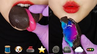 DOG NOODLES, EDIBLE STONE, WAX CANDY ASMR EMOJI FOOD ASMR 🐶