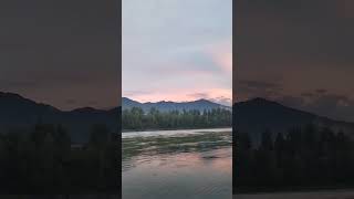 Закат, туман горы Алтая, р. Катунь
