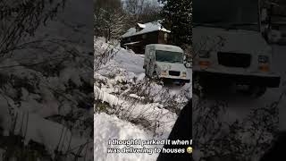 Delivering Christmas 🎄 packages 📦 gone wrong! #christmas #fedex #UPS #snow #winter #fail #sliding