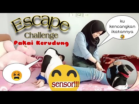 CHALLENGE ESCAPE LAMA-LAMAAN || pakai kerudung 🤔|| berapa lama?