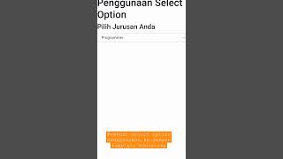Belajar Select Option di android menggunakan Template Bootstrap #bootstrap #shorts