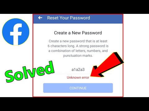 facebook unknown error password || unknown error facebook password reset