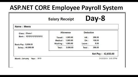 Employee Payroll Scratch Project in ASP.NET CORE | Day-8